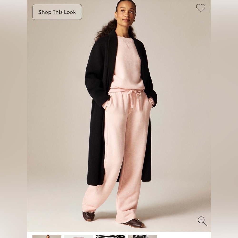 J. Crew Heritage Wide Leg Sweatpants in Heather washed Pink.  Medium. NWT